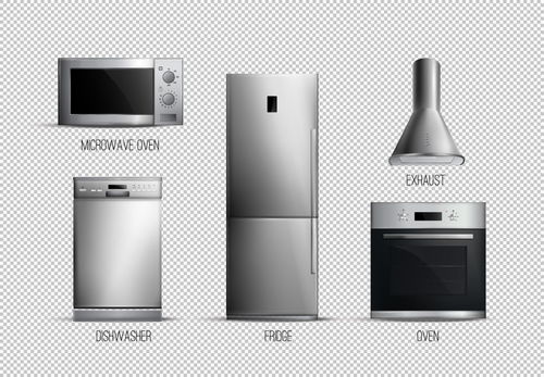 银白色厨房家电 现代厨房的优雅与科技交响曲